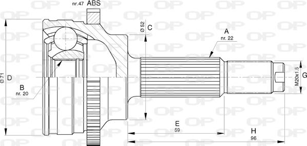 Open Parts CVJ5772.10 - Шарнірний комплект, ШРУС, приводний вал autozip.com.ua