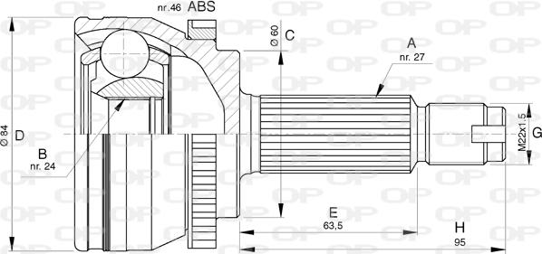 Open Parts CVJ5777.10 - Шарнірний комплект, ШРУС, приводний вал autozip.com.ua