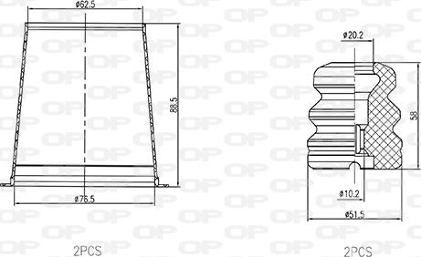 Open Parts DCK5094.04 - Пилозахисний комплект, амортизатор autozip.com.ua