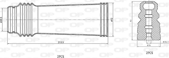 Open Parts DCK5096.04 - Пилозахисний комплект, амортизатор autozip.com.ua