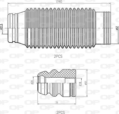 Open Parts DCK5090.04 - Пилозахисний комплект, амортизатор autozip.com.ua