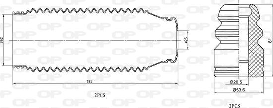Open Parts DCK5091.04 - Пилозахисний комплект, амортизатор autozip.com.ua