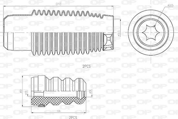 Open Parts DCK5044.04 - Пилозахисний комплект, амортизатор autozip.com.ua