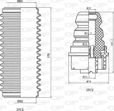 Open Parts DCK5045.04 - Пилозахисний комплект, амортизатор autozip.com.ua