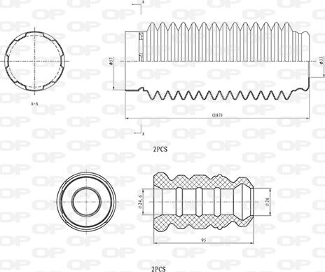 Open Parts DCK5042.04 - Пилозахисний комплект, амортизатор autozip.com.ua