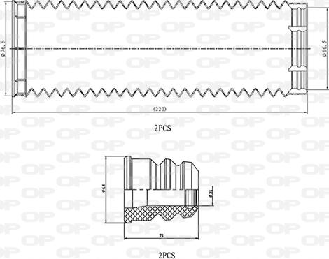 Open Parts DCK5047.04 - Пилозахисний комплект, амортизатор autozip.com.ua