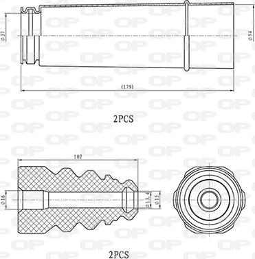 Open Parts DCK5059.04 - Пилозахисний комплект, амортизатор autozip.com.ua