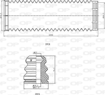 Open Parts DCK5056.04 - Пилозахисний комплект, амортизатор autozip.com.ua