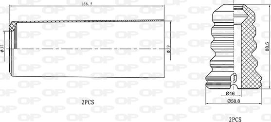 Open Parts DCK5058.04 - Пилозахисний комплект, амортизатор autozip.com.ua