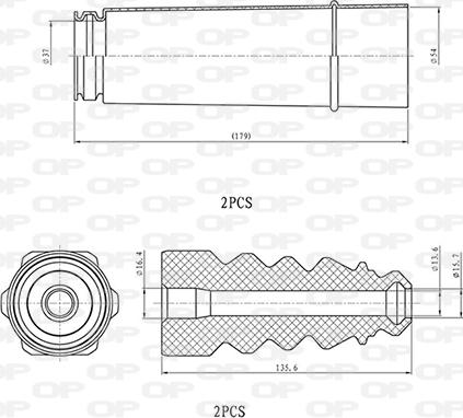 Open Parts DCK5053.04 - Пилозахисний комплект, амортизатор autozip.com.ua