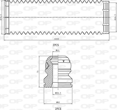 Open Parts DCK5057.04 - Пилозахисний комплект, амортизатор autozip.com.ua