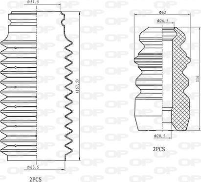 Open Parts DCK5009.04 - Пилозахисний комплект, амортизатор autozip.com.ua