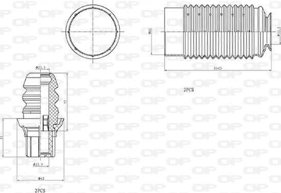 Open Parts DCK5008.04 - Пилозахисний комплект, амортизатор autozip.com.ua