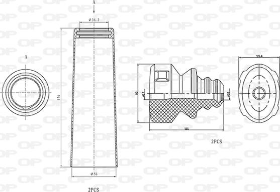 Open Parts DCK5002.04 - Пилозахисний комплект, амортизатор autozip.com.ua