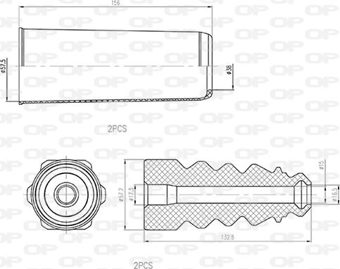 Open Parts DCK5019.04 - Пилозахисний комплект, амортизатор autozip.com.ua