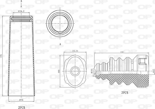 Open Parts DCK5014.04 - Пилозахисний комплект, амортизатор autozip.com.ua