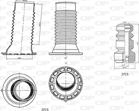 Open Parts DCK5015.04 - Пилозахисний комплект, амортизатор autozip.com.ua