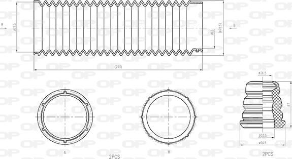 Open Parts DCK5011.04 - Пилозахисний комплект, амортизатор autozip.com.ua