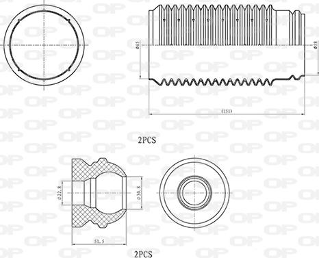 Open Parts DCK5018.04 - Пилозахисний комплект, амортизатор autozip.com.ua