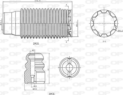 Open Parts DCK5013.04 - Пилозахисний комплект, амортизатор autozip.com.ua