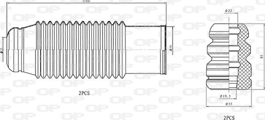 Open Parts DCK5081.04 - Пилозахисний комплект, амортизатор autozip.com.ua