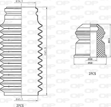 Open Parts DCK5039.04 - Пилозахисний комплект, амортизатор autozip.com.ua