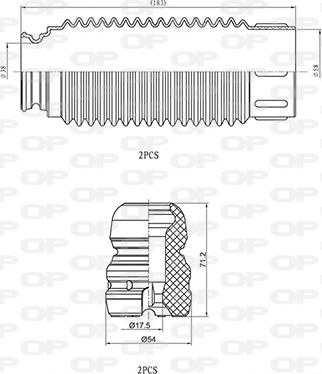 Open Parts DCK5034.04 - Пилозахисний комплект, амортизатор autozip.com.ua
