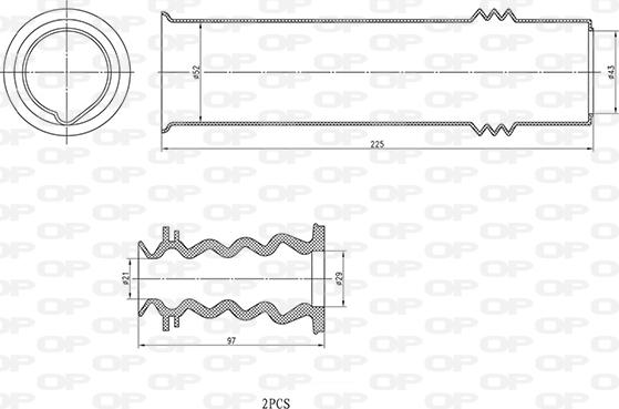 Open Parts DCK5035.04 - Пилозахисний комплект, амортизатор autozip.com.ua