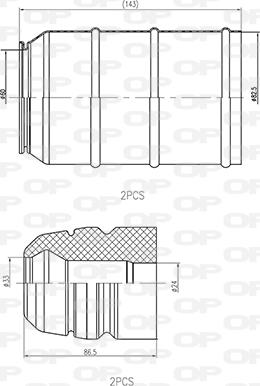 Open Parts DCK5036.04 - Пилозахисний комплект, амортизатор autozip.com.ua