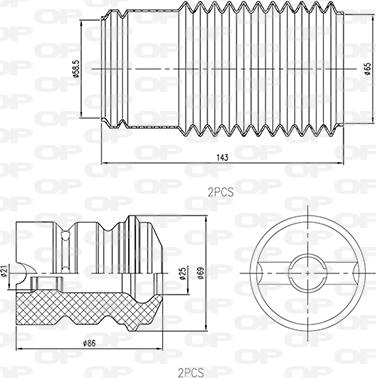 Open Parts DCK5030.04 - Пилозахисний комплект, амортизатор autozip.com.ua