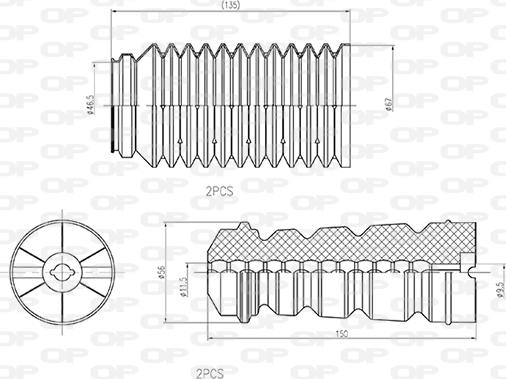 Open Parts DCK5031.04 - Пилозахисний комплект, амортизатор autozip.com.ua