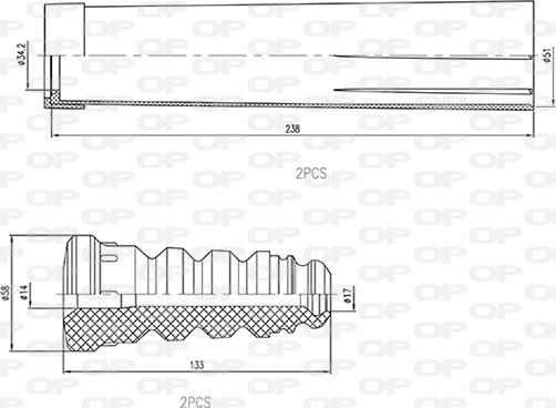 Open Parts DCK5038.04 - Пилозахисний комплект, амортизатор autozip.com.ua