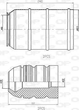 Open Parts DCK5033.04 - Пилозахисний комплект, амортизатор autozip.com.ua