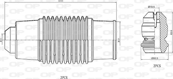 Open Parts DCK5032.04 - Пилозахисний комплект, амортизатор autozip.com.ua