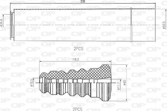 Open Parts DCK5037.04 - Пилозахисний комплект, амортизатор autozip.com.ua