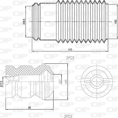 Open Parts DCK5029.04 - Пилозахисний комплект, амортизатор autozip.com.ua