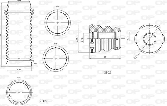 Open Parts DCK5020.04 - Пилозахисний комплект, амортизатор autozip.com.ua