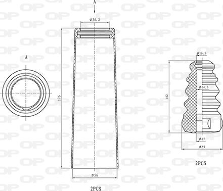 Open Parts DCK5021.04 - Пилозахисний комплект, амортизатор autozip.com.ua