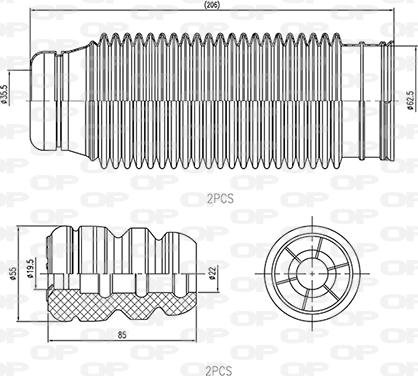 Open Parts DCK5023.04 - Пилозахисний комплект, амортизатор autozip.com.ua