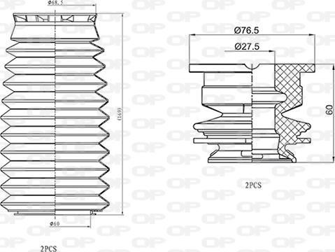 Open Parts DCK5027.04 - Пилозахисний комплект, амортизатор autozip.com.ua