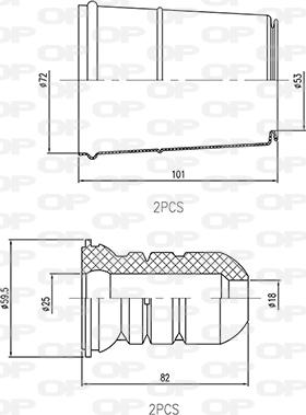 Open Parts DCK5074.04 - Пилозахисний комплект, амортизатор autozip.com.ua