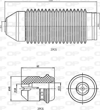 Open Parts DCK5075.04 - Пилозахисний комплект, амортизатор autozip.com.ua