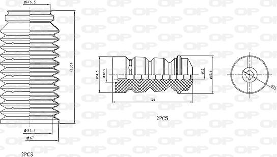 Open Parts DCK5076.04 - Пилозахисний комплект, амортизатор autozip.com.ua