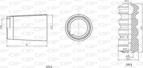 Open Parts DCK5078.04 - Пилозахисний комплект, амортизатор autozip.com.ua