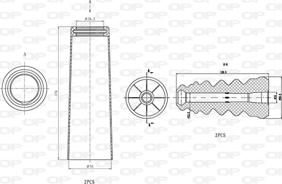 Open Parts DCK5073.04 - Пилозахисний комплект, амортизатор autozip.com.ua