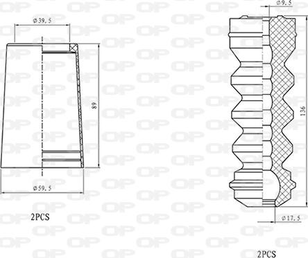 Open Parts DCK5077.04 - Пилозахисний комплект, амортизатор autozip.com.ua