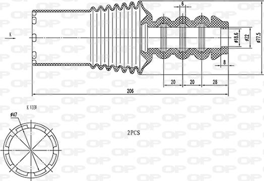 Open Parts DCK5101.02 - Пилозахисний комплект, амортизатор autozip.com.ua