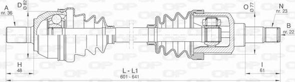 Open Parts DRS6449.00 - Приводний вал autozip.com.ua