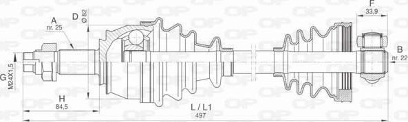 Open Parts DRS6444.00 - Приводний вал autozip.com.ua