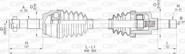 Open Parts DRS6445.00 - Приводний вал autozip.com.ua